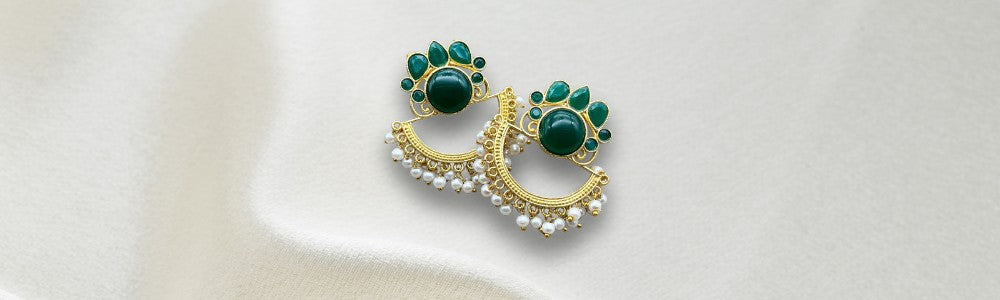 Partywear Earrings in silver plated and gold plated styles for weddings, parties and festive looks