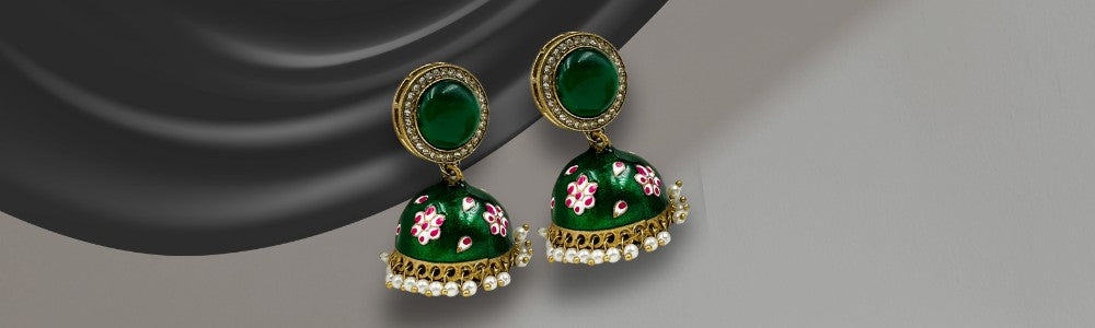 silver and gold plated traditional jhumka earrings for women and girls
