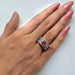 Captivating Ruby & AD Stones Studded Silver-Plated Ring