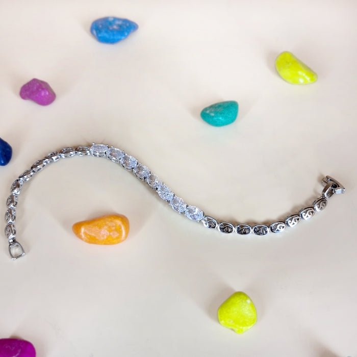 Beautiful and Affordable Zircon Stone Silver Plated Bracelet