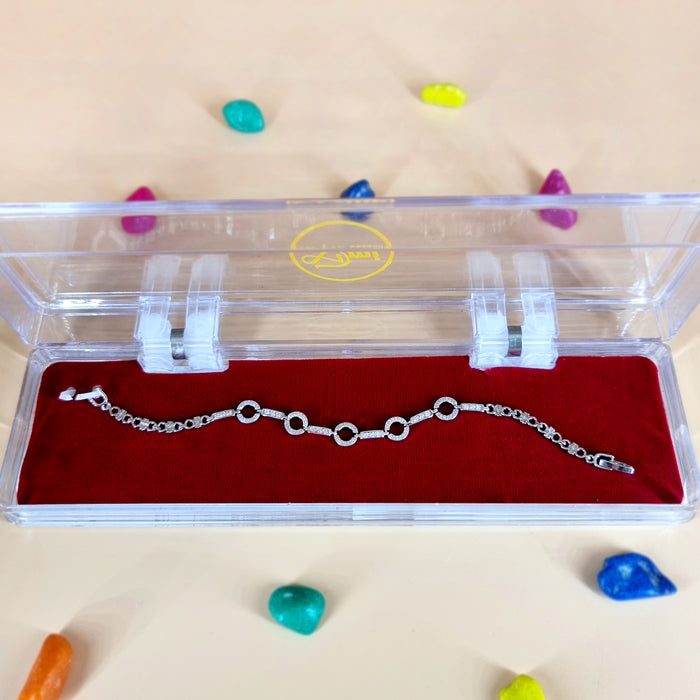 Sparkling Zircon Stone Silver Plated Bracelet
