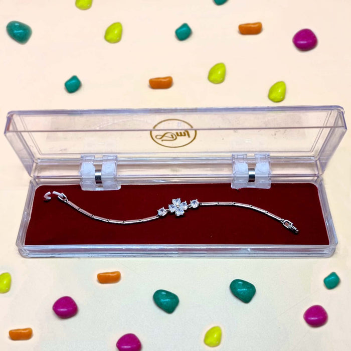 Stylish Silver Plated Floral Bracelet for Girls & Women