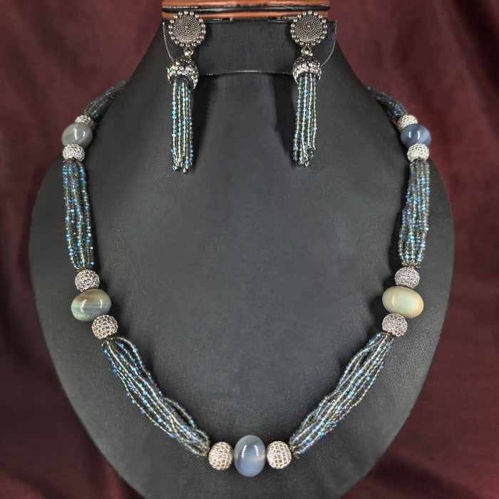 Beautiful Silver-Plated Women's Jewelry Sets with CZ Stones and Beads