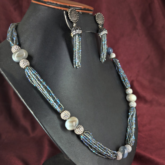 Beautiful Silver-Plated Women's Jewelry Sets with CZ Stones and Beads