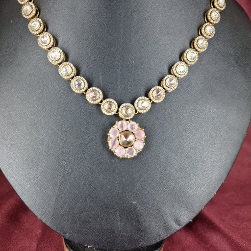 Rose Quartz and Zircon Stones Silver Plated Jewelry Set