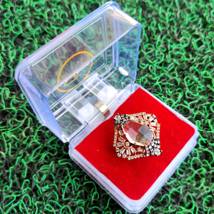 Silver Plated Ring with Zircon and CZ Stones