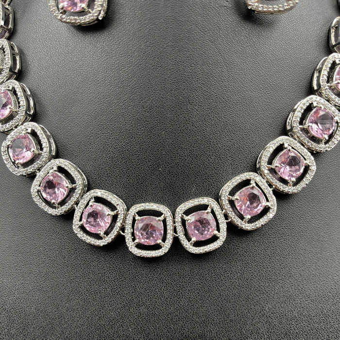 Beautiful Pink Zircon and AD Stones Studded Women's Jewelry Sets