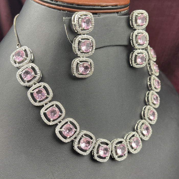 Beautiful Pink Zircon and AD Stones Studded Women's Jewelry Sets