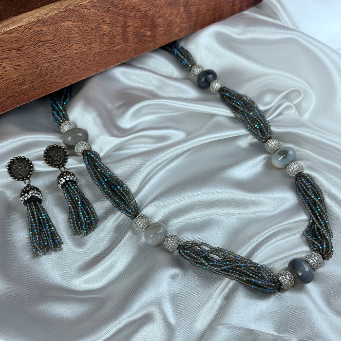 Beautiful Silver-Plated Women's Jewelry Sets with CZ Stones and Beads