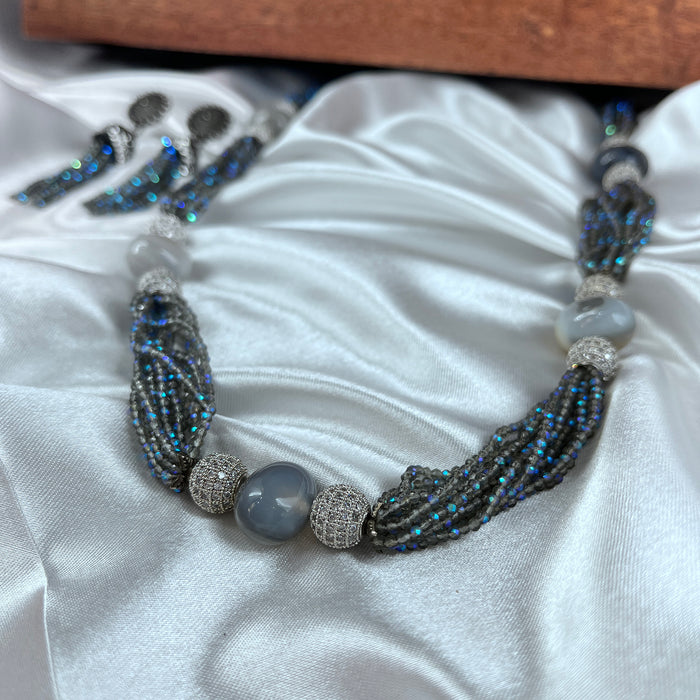 Beautiful Silver-Plated Women's Jewelry Sets with CZ Stones and Beads