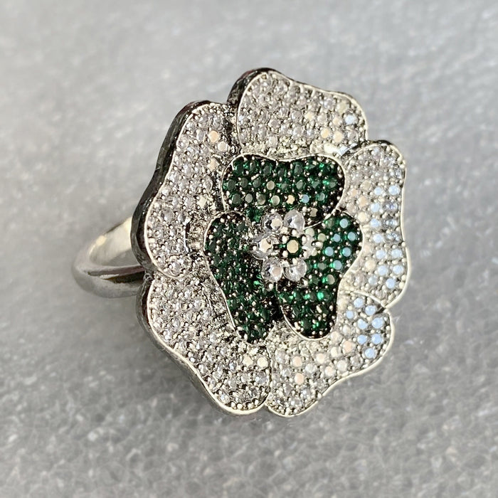 Cubic Zirconia Round Stones Silver Plate Ring - Affordable and Elegant