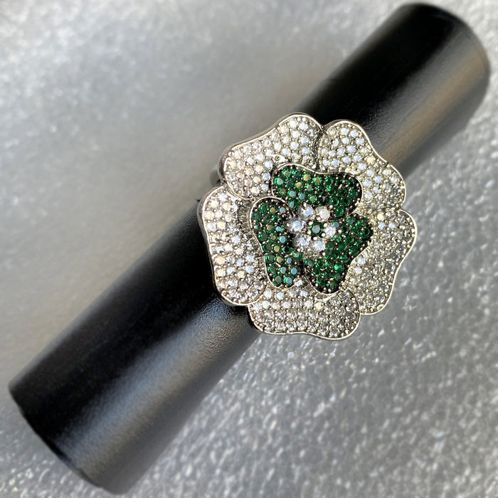 Cubic Zirconia Round Stones Silver Plate Ring - Affordable and Elegant