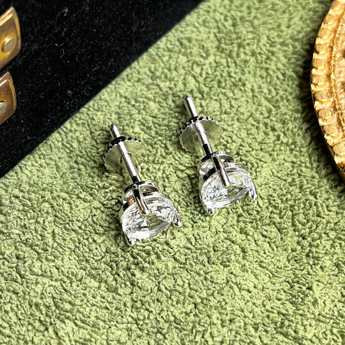 Beautiful Silver-Plated Zircon Stud Earrings