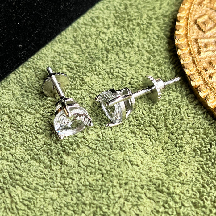 Beautiful Silver-Plated Zircon Stud Earrings