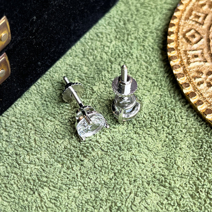 Beautiful Silver-Plated Zircon Stud Earrings