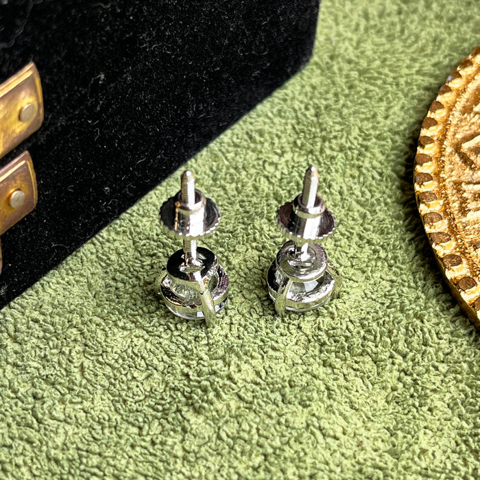 Beautiful Silver-Plated Zircon Stud Earrings