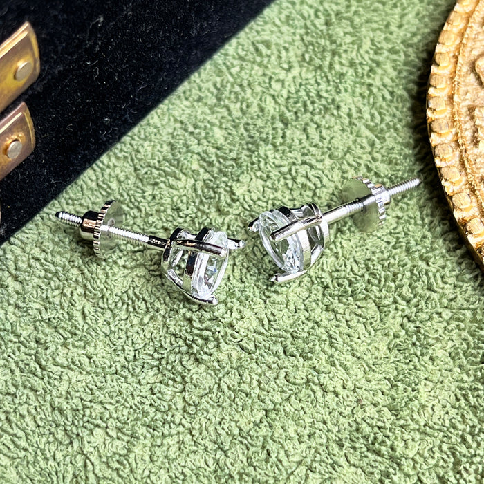 Beautiful Silver-Plated Zircon Stud Earrings