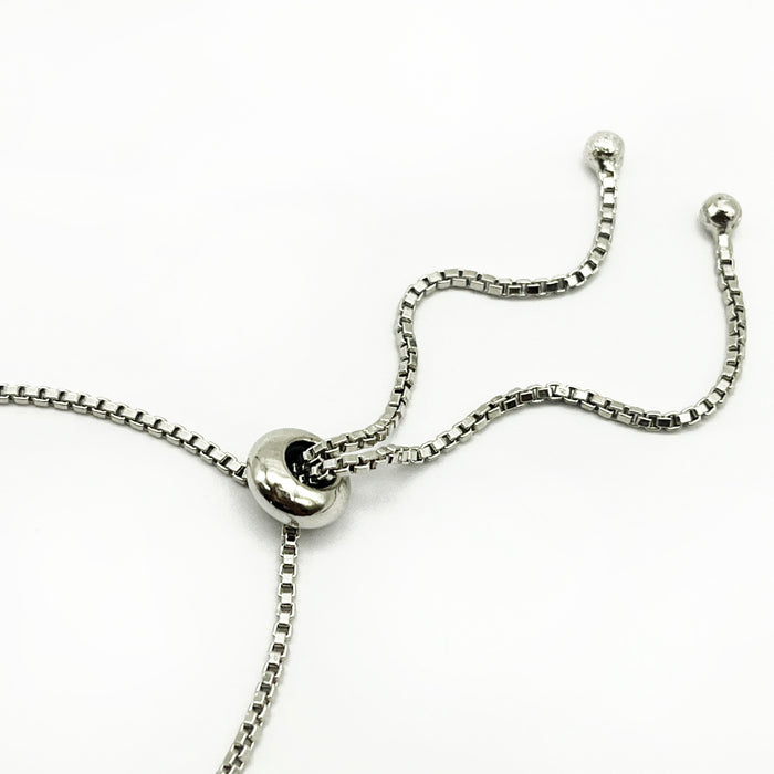 Luxurious Silver Red Garnet Adjustable Bolo Bracelet for Women and Girls