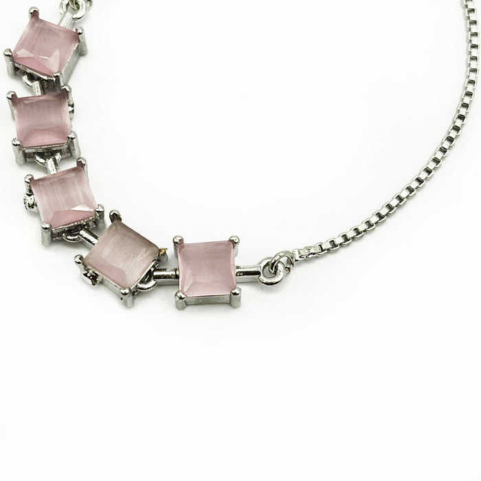 Elegant Rose Quartz Adjustable Bolo Bracelet Wristwear for Women Girls
