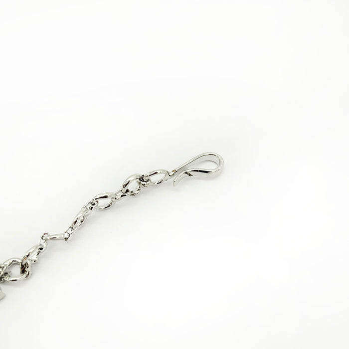 Elegant Hook Brass Design Bracelet with White Zirconia Gemstone and American Diamond for Women and Girls