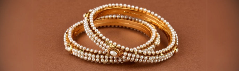 Buy Stylish Pearl Bangle Collections Online From Diwam Jewels