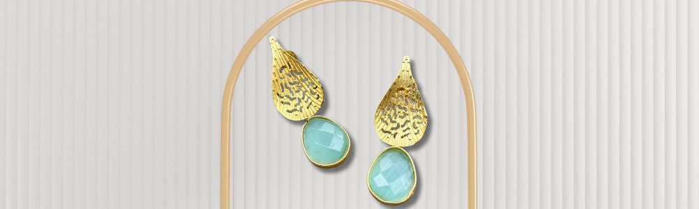 Elegant gold-plated earrings at Diwam Jewels