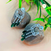 Modern Stylish Silver Plated Earrings Studded with Emerald Stone