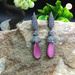 Rose Quartz and AD Stones Silver Plated Brass Earrings For Women