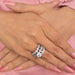 Luxury Sparkling Zircon & AD Stones Studded Silver Plated Brass Ring