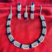 Blue Sapphire & CZ Silver Complete Jewellery Set with Necklace, Earrings, and Mang Tikka