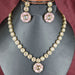 Rose Quartz and Zircon Stones Silver Plated Jewelry Set