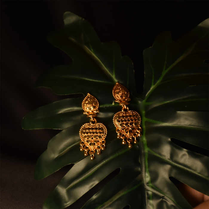 Gold-Plated Dangle Earrings: Timeless Glamour