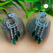 Modern Stylish Silver Plated Earrings Studded with Emerald Stone