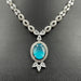 Beautiful Aqua Marine and AD Stone Silver Plated Women's Jewelry Set