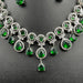 Buy Stylish Green Emerald & AD Stone Silver Plated Jewelry Set