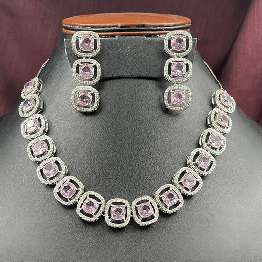 Beautiful Pink Zircon and AD Stones Studded Women's Jewelry Sets