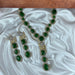 Emerald and CZ Gold-Plated Brass Necklace & Earrings Set