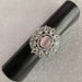 Elegant Rose Quartz Silver-Plated Ring