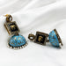 Gold-Plated Jhumka Earrings with Turquoise Blue Elephant Design