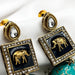 Gold-Plated Sea Green Meenakari Jhumka Earring Set For Women and Girls