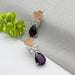 Silver Earrings with Beautiful Moonstone & Purple Amethyst