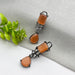 Party Wear Silver Plated Earrings studded with Orange Moonstone