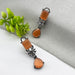 Party Wear Silver Plated Earrings studded with Orange Moonstone