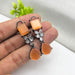 Party Wear Silver Plated Earrings studded with Orange Moonstone