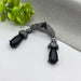 Beautiful Black Onyx & CZ Stones Stud Black Silver-Plated Earrings