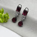 Beautiful Garnet & CZ Stones studded Silver Plated Women's Earrings