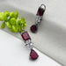 Beautiful Garnet & CZ Stones studded Silver Plated Women's Earrings