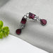 Beautiful Garnet & CZ Stones studded Silver Plated Women's Earrings