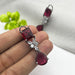 Beautiful Garnet & CZ Stones studded Silver Plated Women's Earrings