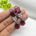 Beautiful Garnet & CZ Stones studded Silver Plated Women's Earrings